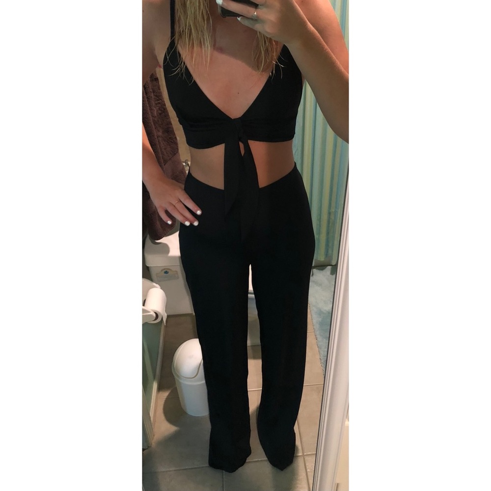 Boohoo black two piece set.